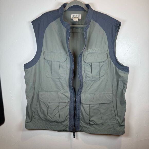 Duluth Men's Dry on the Fly Gray Green Vest Size 2XL Tall - Picture 6 of 16